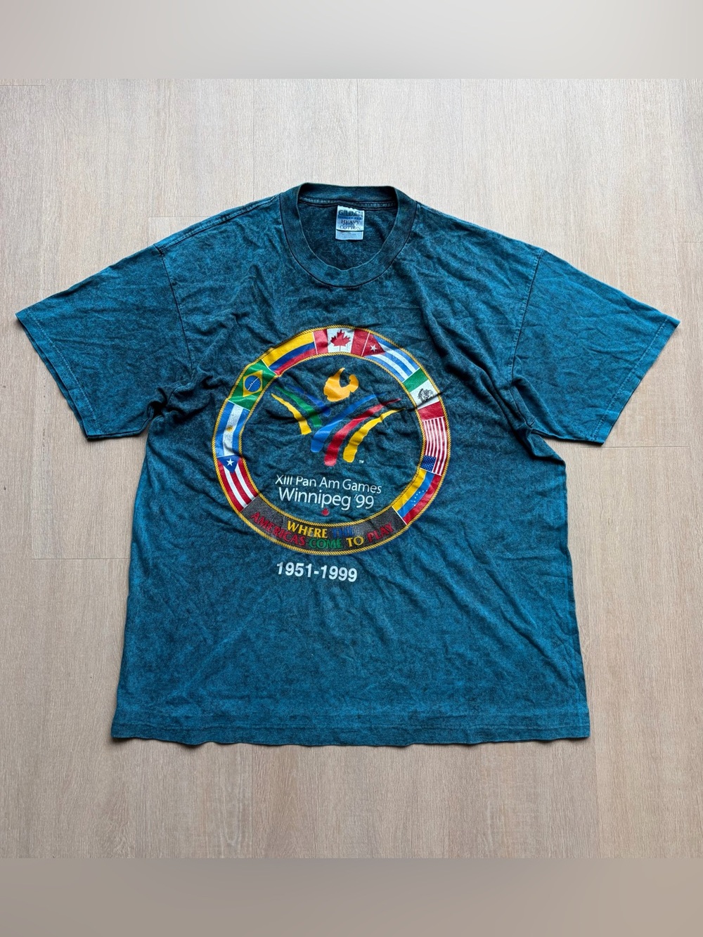 Vintage Pan-Am Games acid Wash shirt